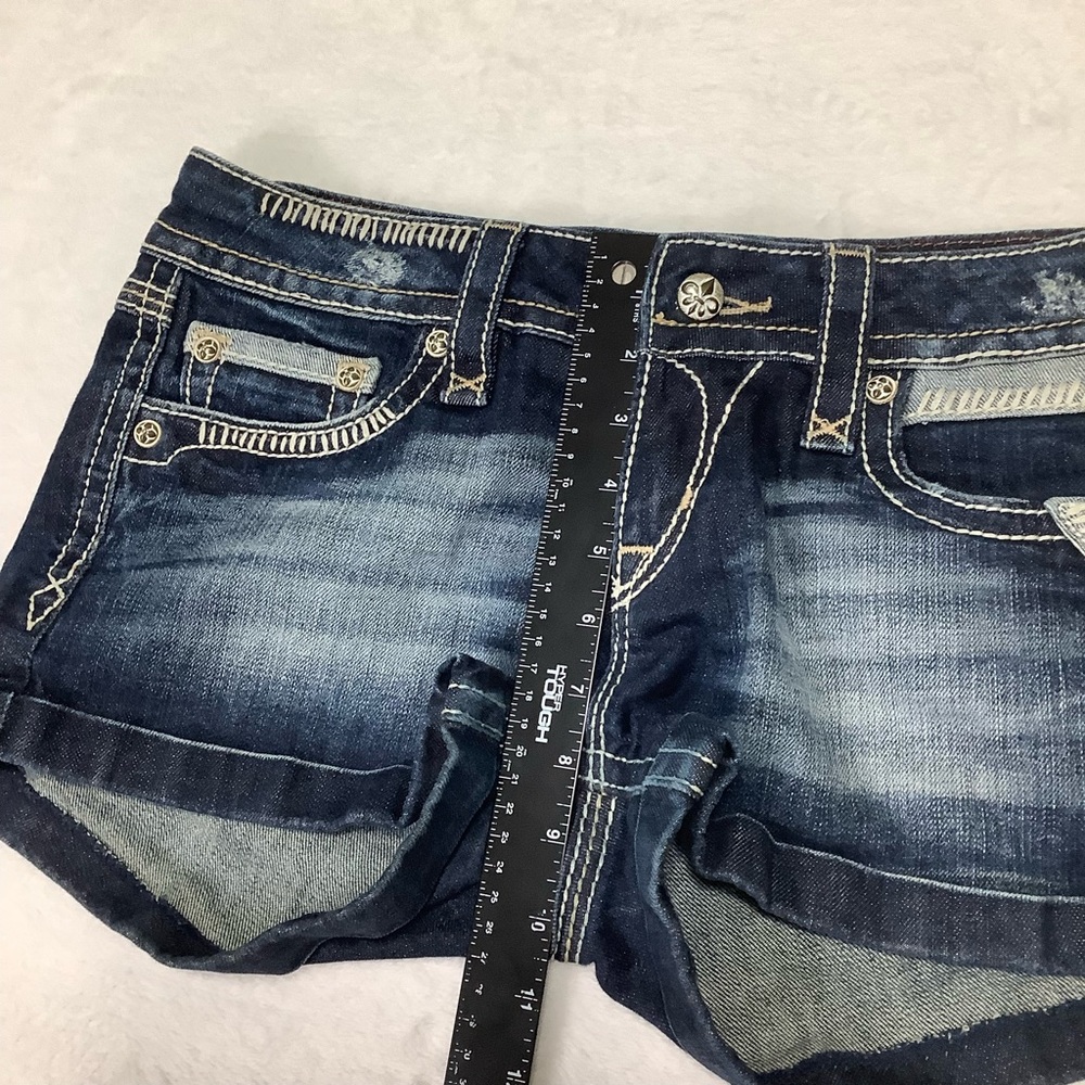 Rock Revival Alanis Jean Short HTF Sz 29 Blue - Picture 7 of 11